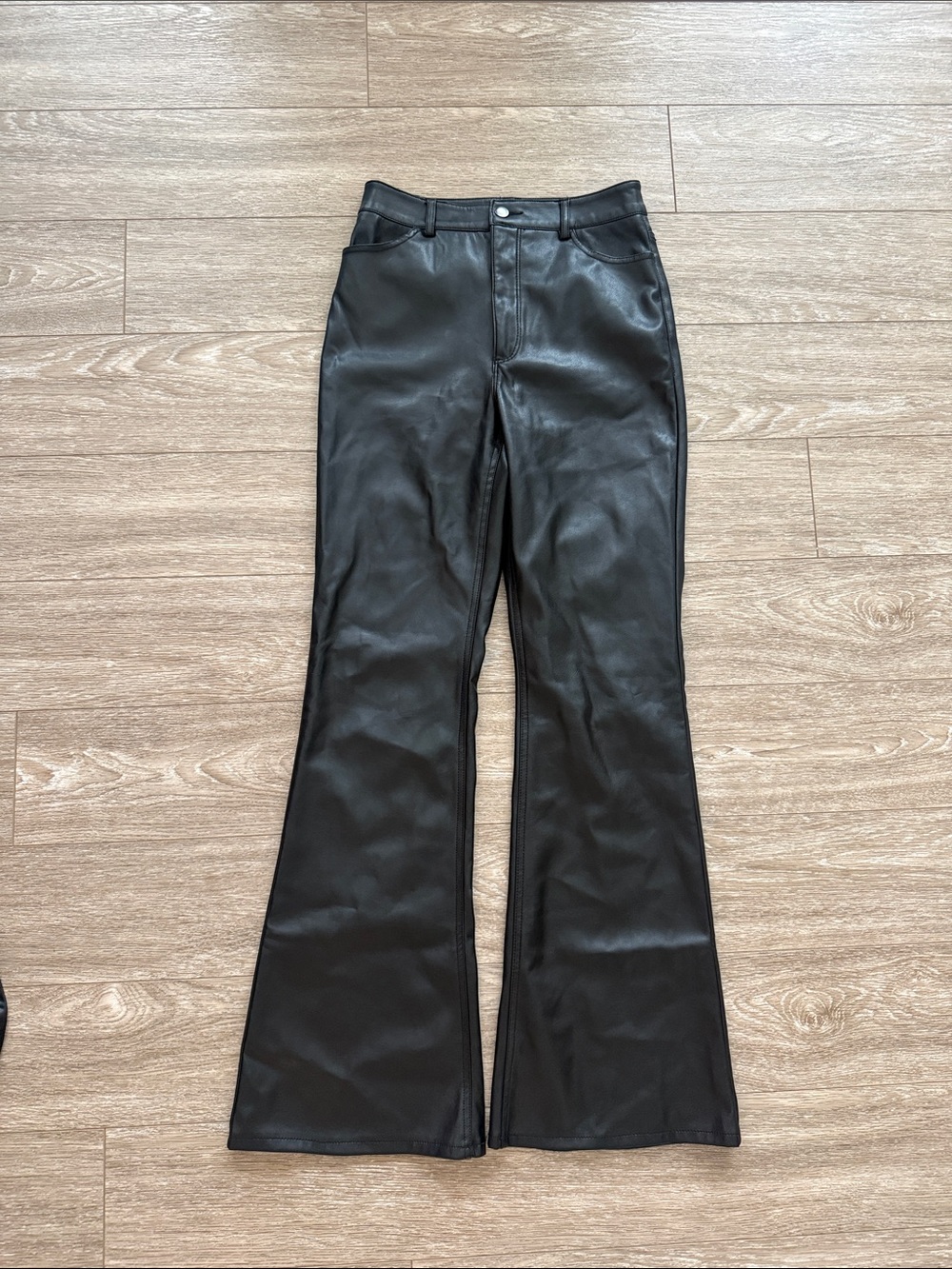 Dynamite Black Faux Leather Flare Pants